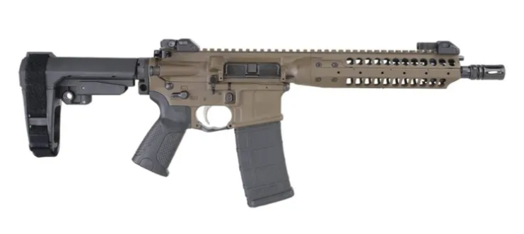 LWRC IC A5 10.5" .300 BLACKOUT AR Pistol W/ SBA3 BRACE, PATRIOT BROWN