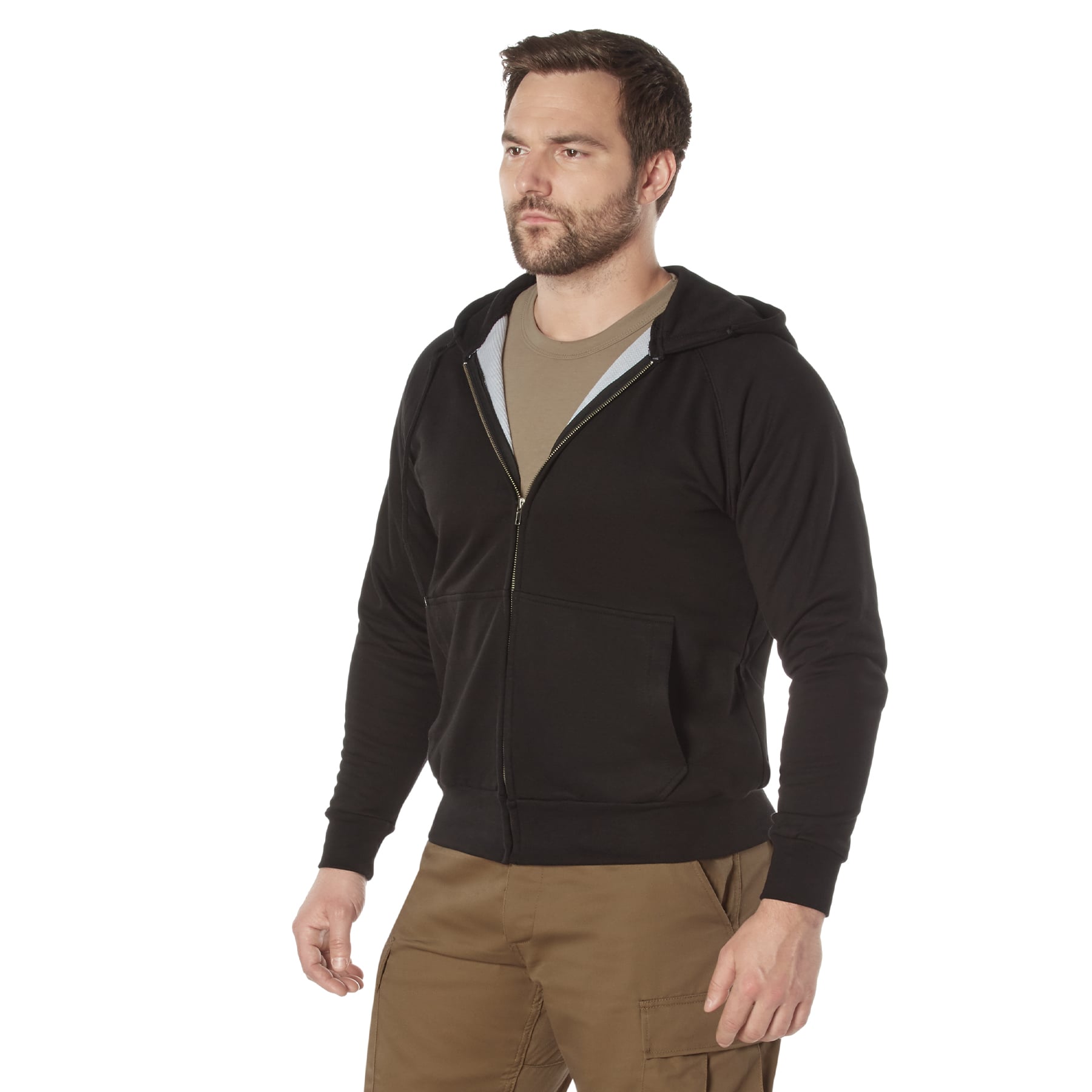 Rothco Thermal Lined Full-Zip Hoodie - Black, X-Large