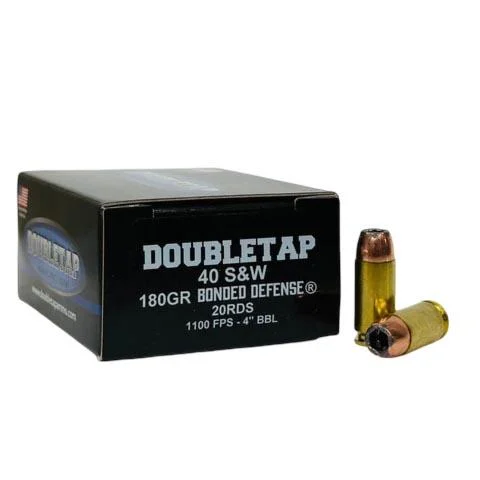 Double Tap Bonded Defense Handgun Ammunition .40 S 180gr JHP 1100 fps 20/ct