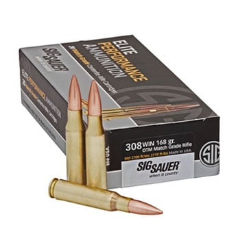 Sig Sauer .308 Winchester 168gr OTM Ammunition, 20 Round Box - E308M1-20