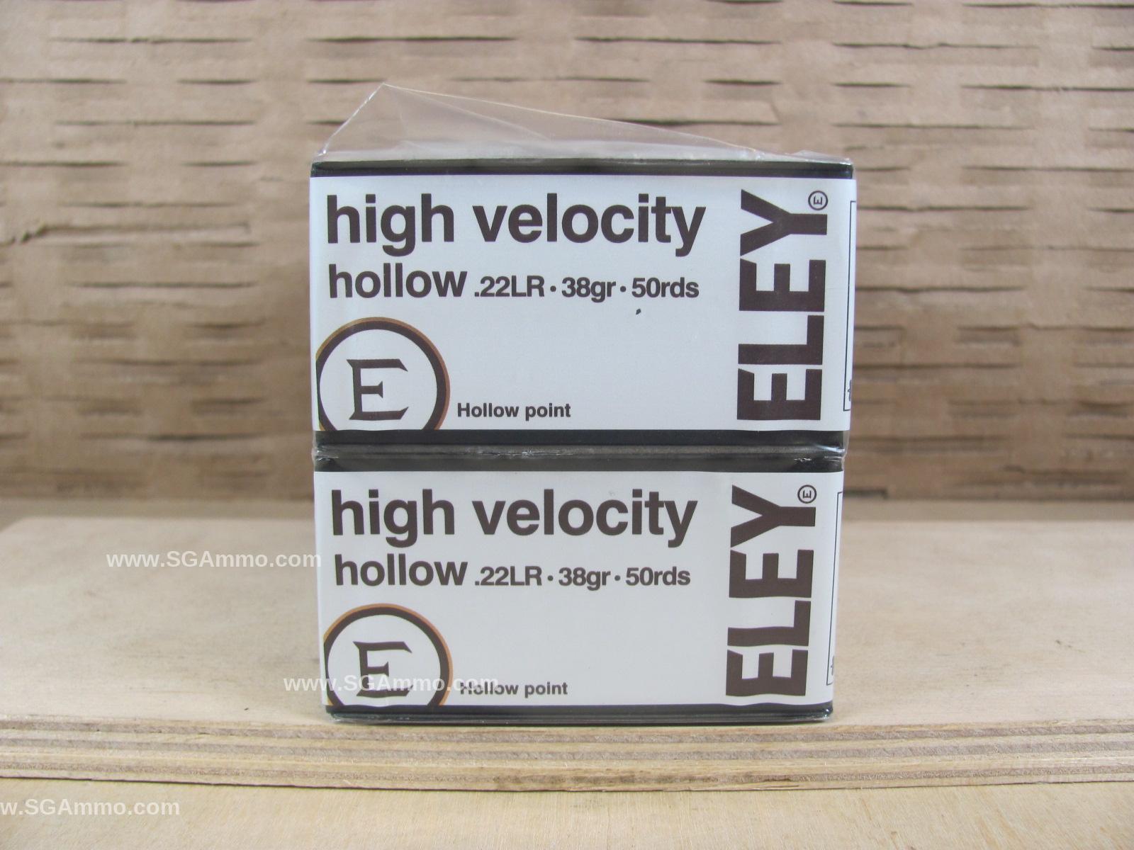 500 Round Brick – .22 LR 38 Grain Eley High Velocity Hollow Point Ammo Made in England