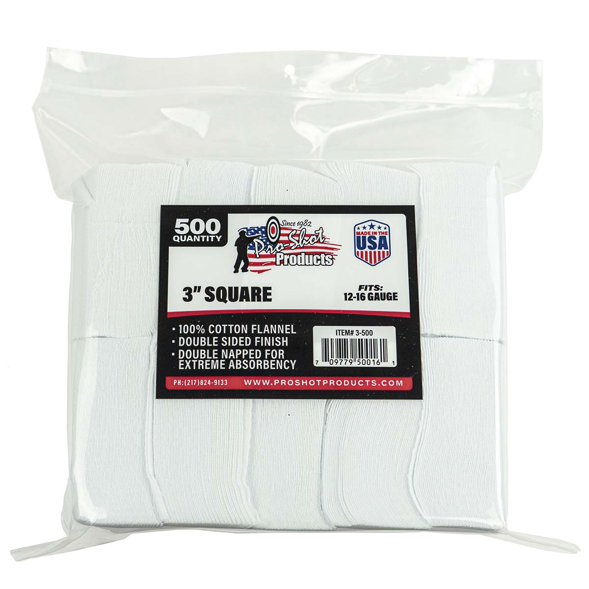 ProShot 12 Gauge/16 Gauge 3" x 3" Square Cleaning Patch