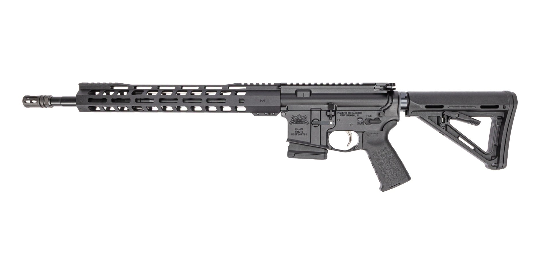 PSA 16" Mid-Length 5.56 NATO 1/7 Nitride 13.5" Lightweight M-Lok MOE EPT Rifle w/MBUS Sight Set - California