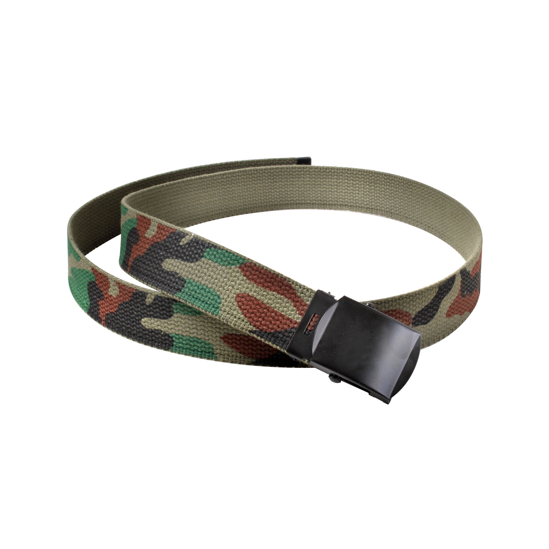 Rothco Camo Reversible Web Belt - Woodland Camo - Olive Drab, 54 In