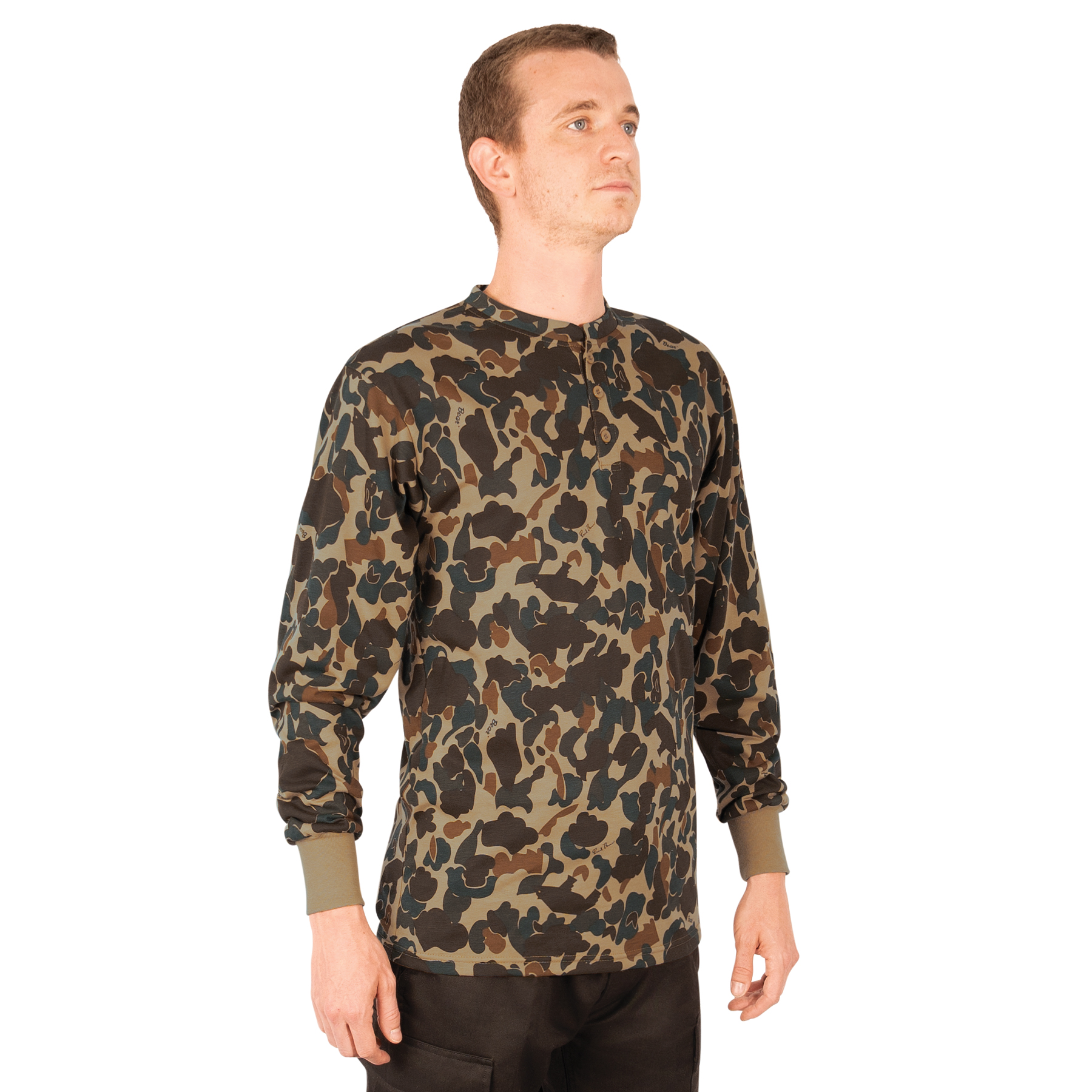 Rothco Long Sleeve Henley T-Shirt - Fred Bear Camo, Large