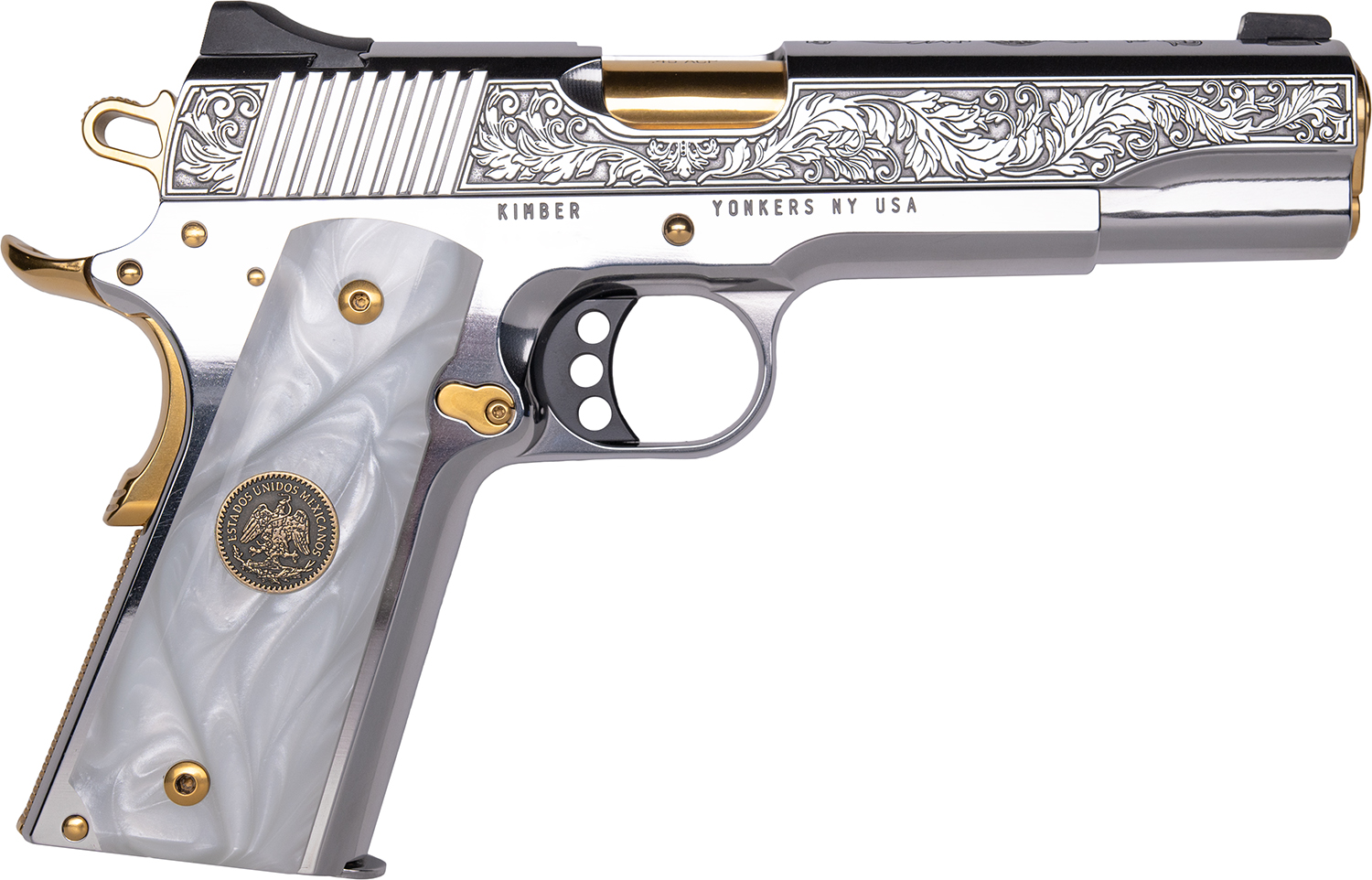 CNC Firearms Kimber 1911 Patria 38 Super Pistol, Gold PVD Barrel
