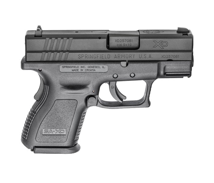 Springfield XD Subcompact 10 Round 9mm Pistol, Black - XD9801