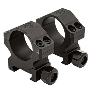 ALPHA1 SCOPE RINGS, 35MM, HIGH PROFILE 1.25 IN., ALUM, SIG HUNTING, COMPLETE SET, MATTE BLK