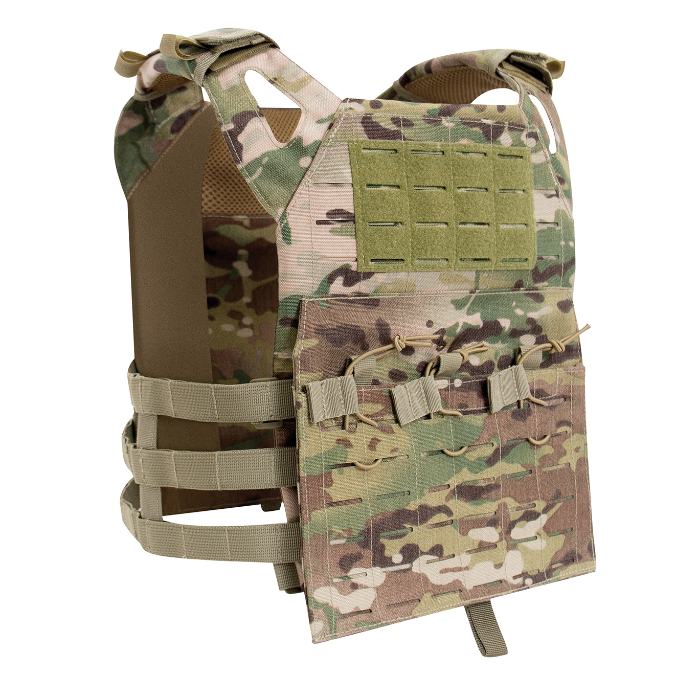 Rothco Laser Cut Molle Lightweight Armor Carrier Vest - Multicam, Regular
