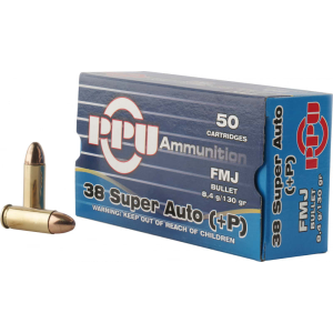 Prvi Partizan PPU PPH38SU Handgun 38 Super +P 130 GR Full Metal Jacket - 50rd Box