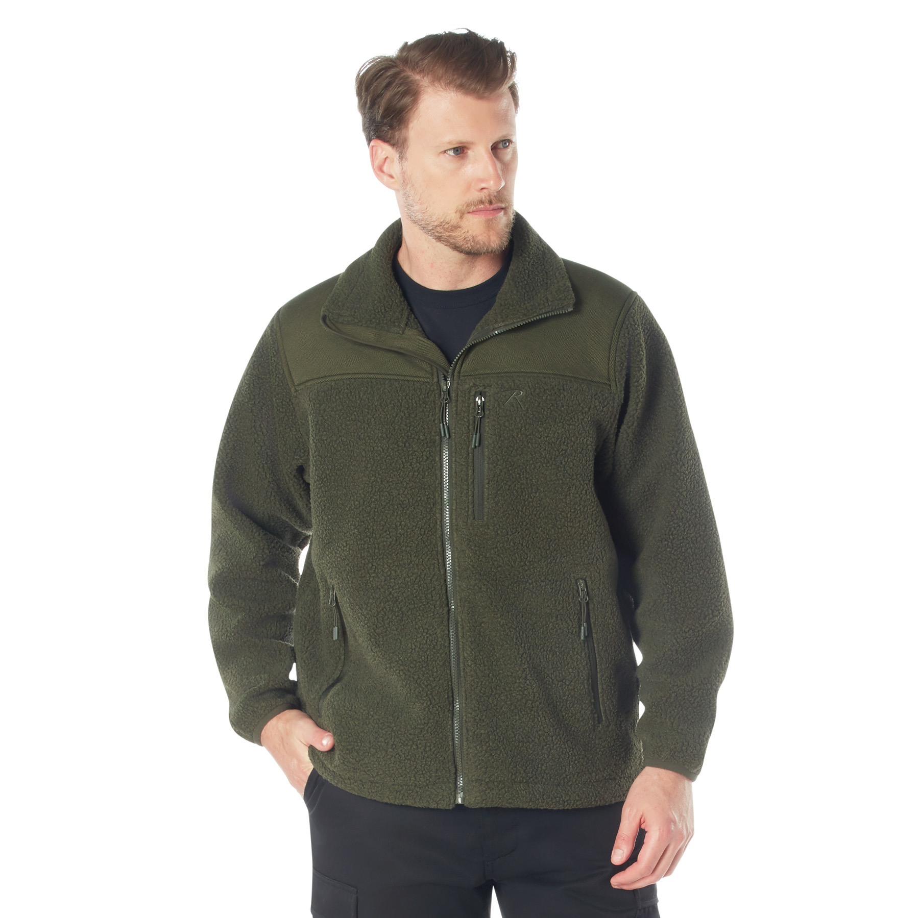 Rothco Trailsman Sherpa Fleece Jacket - Olive Drab, Large