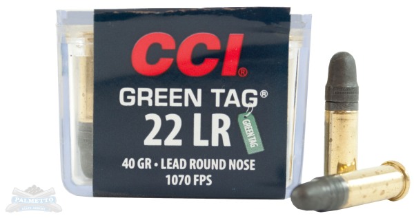 CCI .22 Long Rifle 40gr LRN Green Tag Ammunition 100rds - 0033