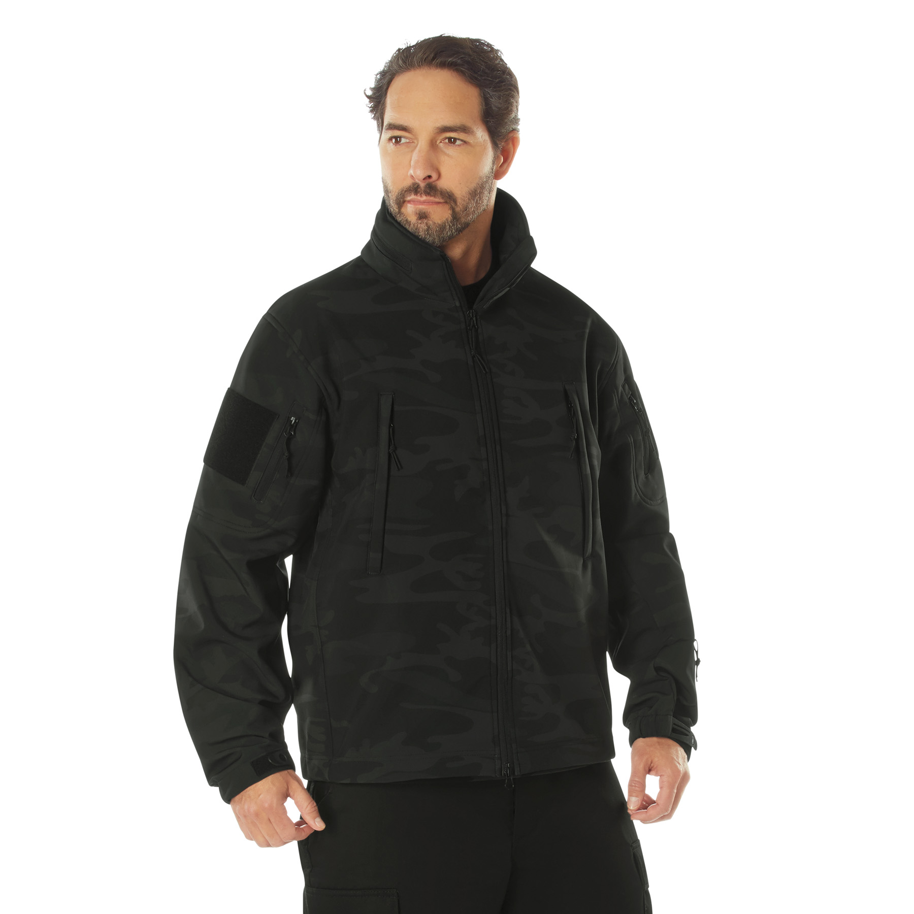 Rothco Midnight Camo Special Ops Soft Shell Jacket - Midnight Black Camo, Medium