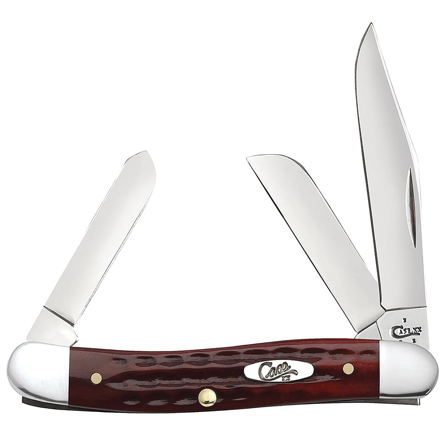 Case Stockman Medium Folding Knife Clip Point/Sheepfoot/Spey, Old Red - 00786
