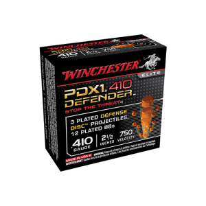 Winchester Ammo S410PDX1 Elite 410GA 2.5\" 3 Defense Discs/12 BBs Shot - 10sh Box