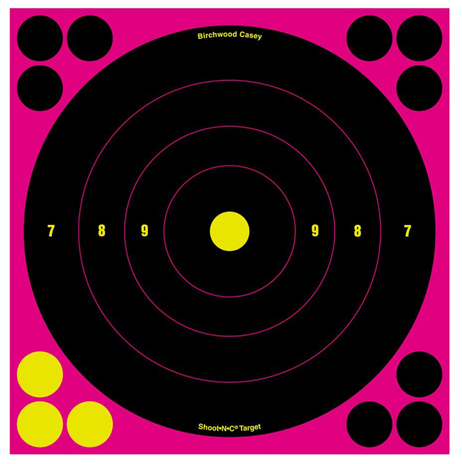 Birchwood Casey Shoot-N-C 8" Self-Adhesive Target, Pink, 6/pack - 34808