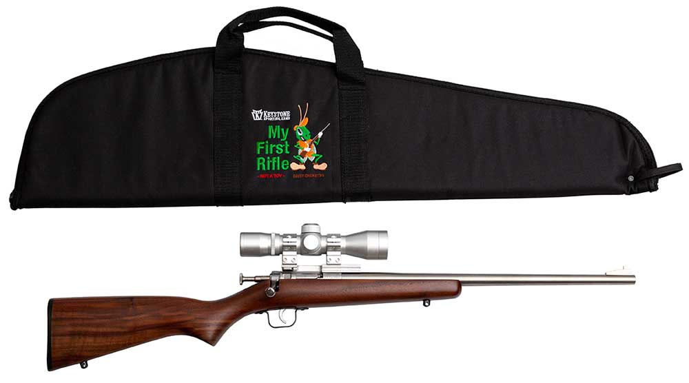 Davey Crickett KSA Walnut Blued .22LR Package