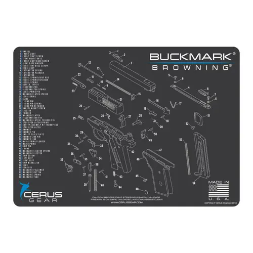BROWNING BUCKMARK SCHEMATIC PROMAT - CHARCOAL GRE