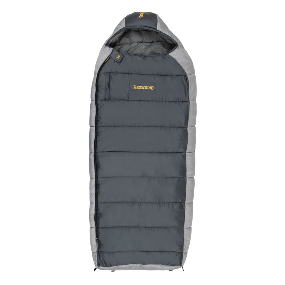 Browning McKinley -30 deg 90" x 36" 160 oz Sleeping Bag, Charcoal/Gray