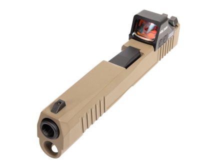 PSA Dagger Micro X-1 Complete Slide Assembly, Non-Threaded Barrel - Shield Cut W/Holosun 407k, Flat Dark Earth
