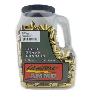 Lightning-Ammo Lightning Ammo Reman. Cleaned & Polished Brass .45 ACP 500/ct Jug (Mixed Primer Size)