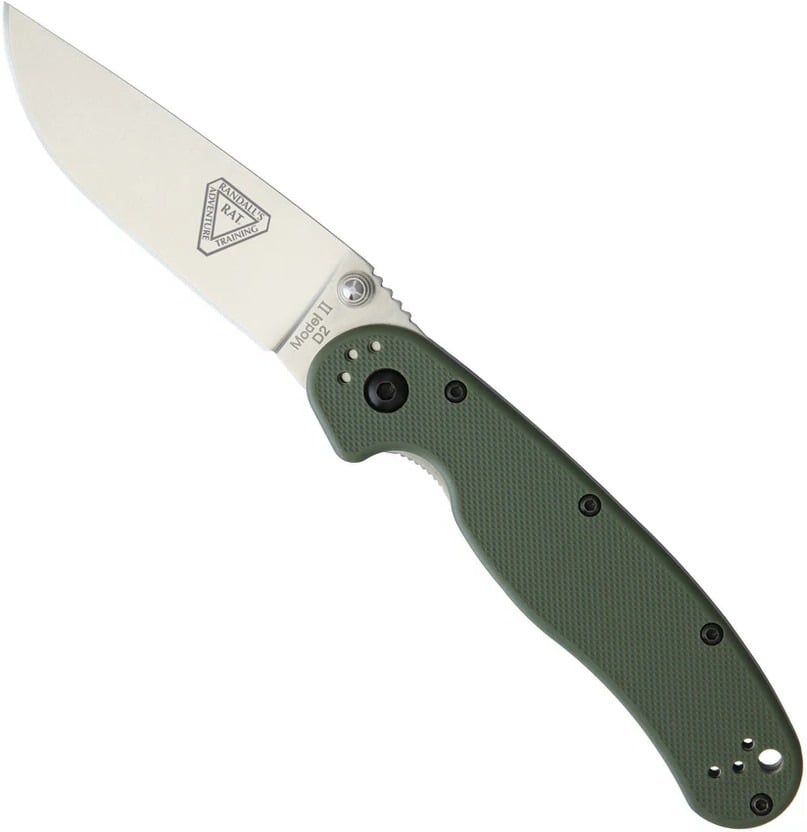 Ontario Knife Company RAT II Folding Knife, OD Green/Satin