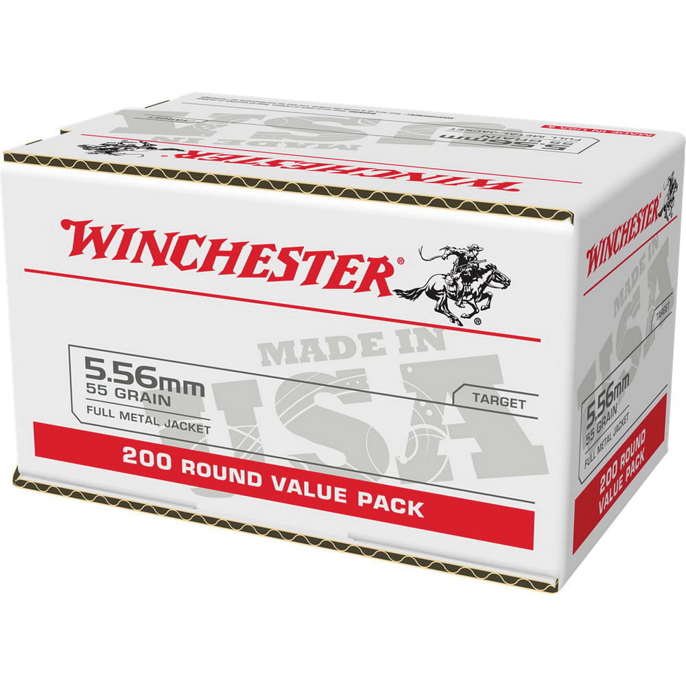 Winchester USA 5.56 Bulk Ammo 55 Grain FMJ 200rds - WM193200