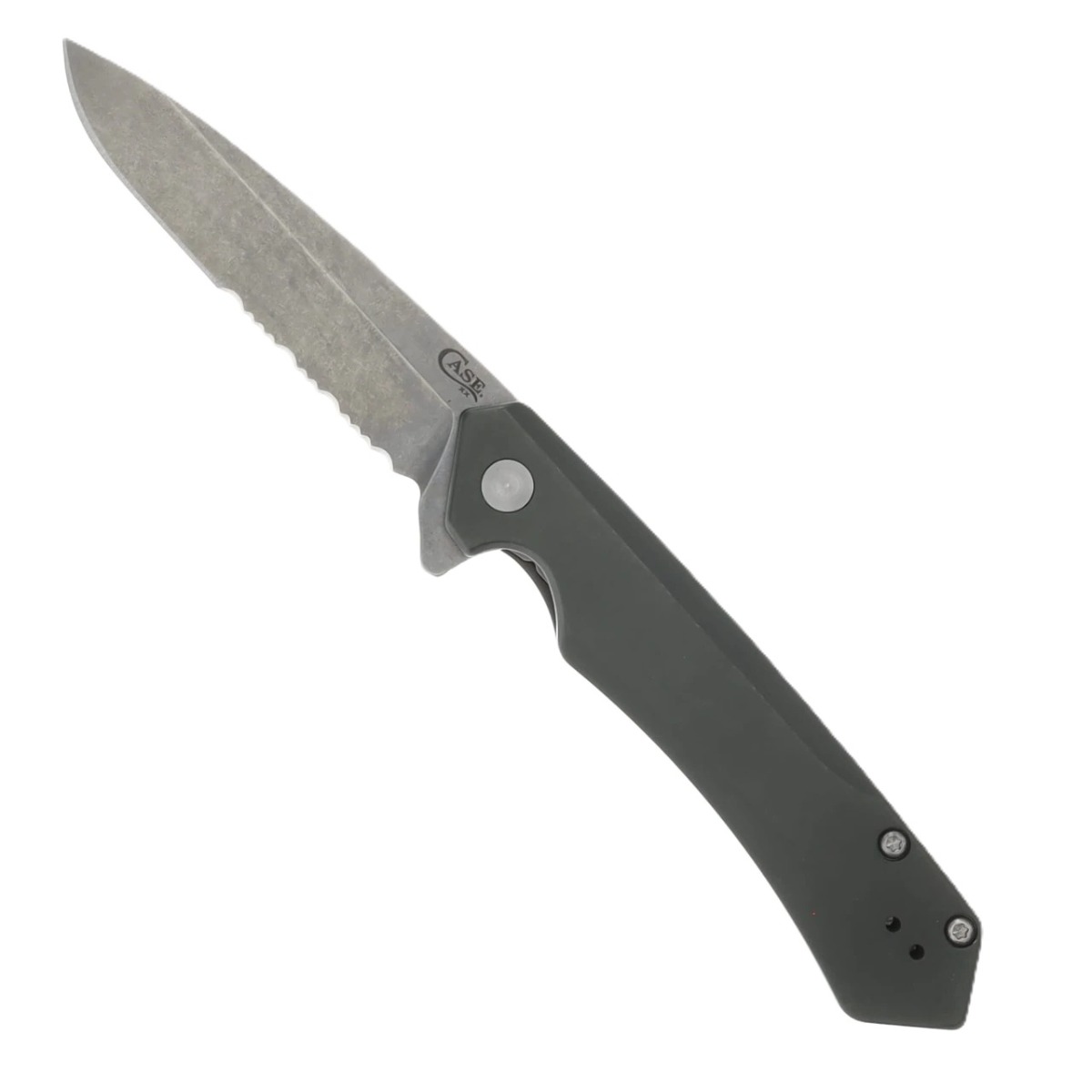 Case Kinzua Serrated Spear Point Folding Knife, OD Green