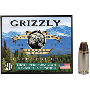 Grizzly Ammo GC9M+P1   9mm+P 124gr Full Metal Jacket Flat Point 20 Per Box/10 Case