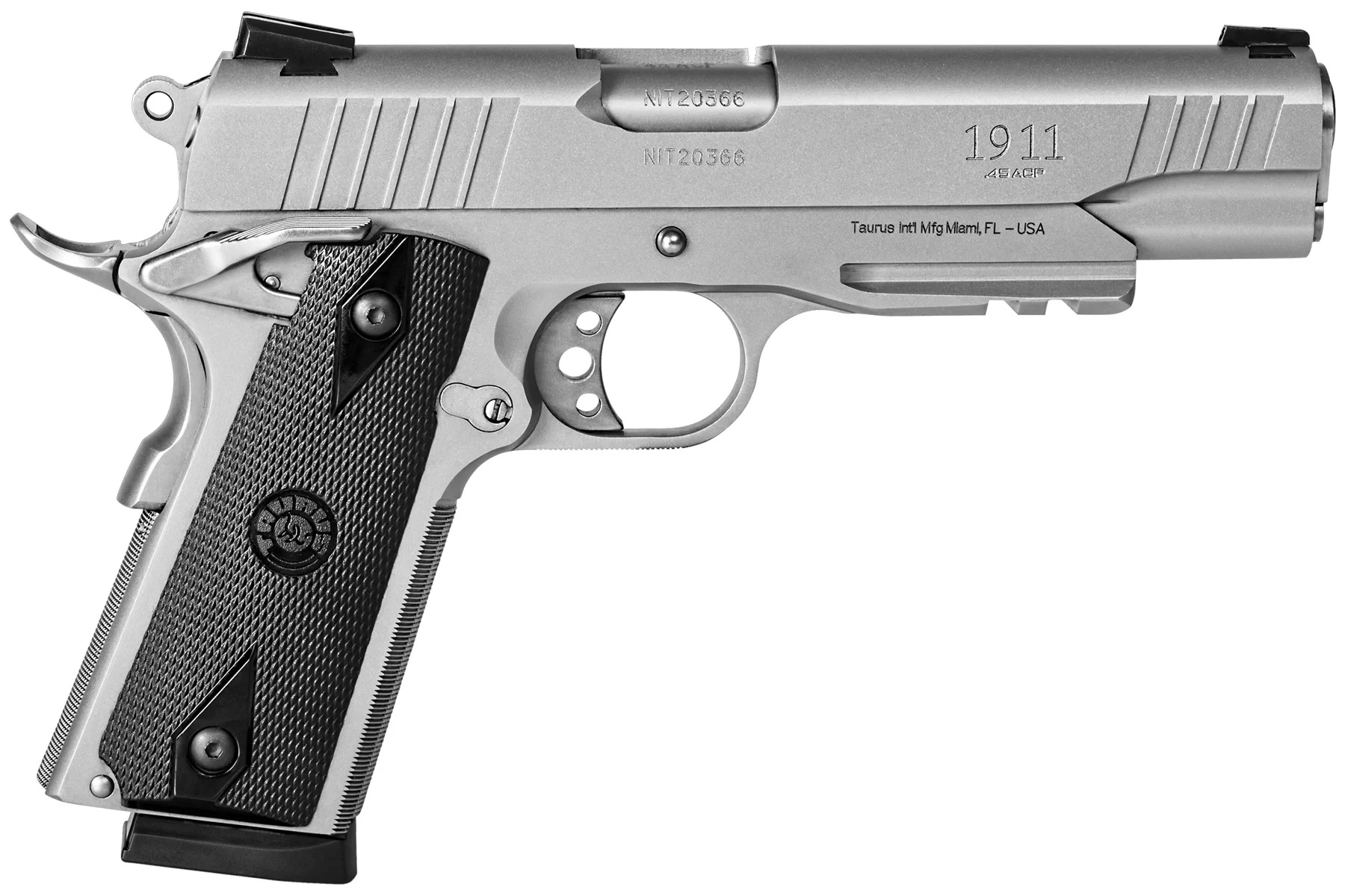 Taurus 1911 Stainless Steel .45 ACP Pistol - 5" Barrel