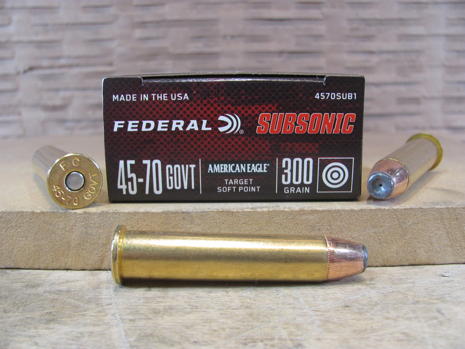 200 Round Case- 45-70 Govt 300 Grain Federal American Eagle Subsonic Target Soft Point Ammo – 4570SUB1