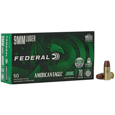 Federal American Eagle 9mm Luger 70 Grain Lead Free IRT