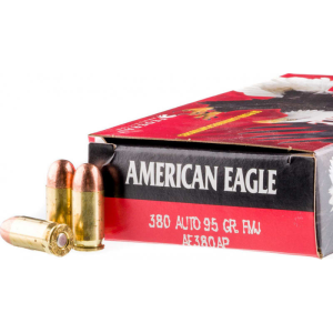 Federal American Eagle .380 ACP 95 GR FMJ Ammunition- 50 Rd Box- AE380AP