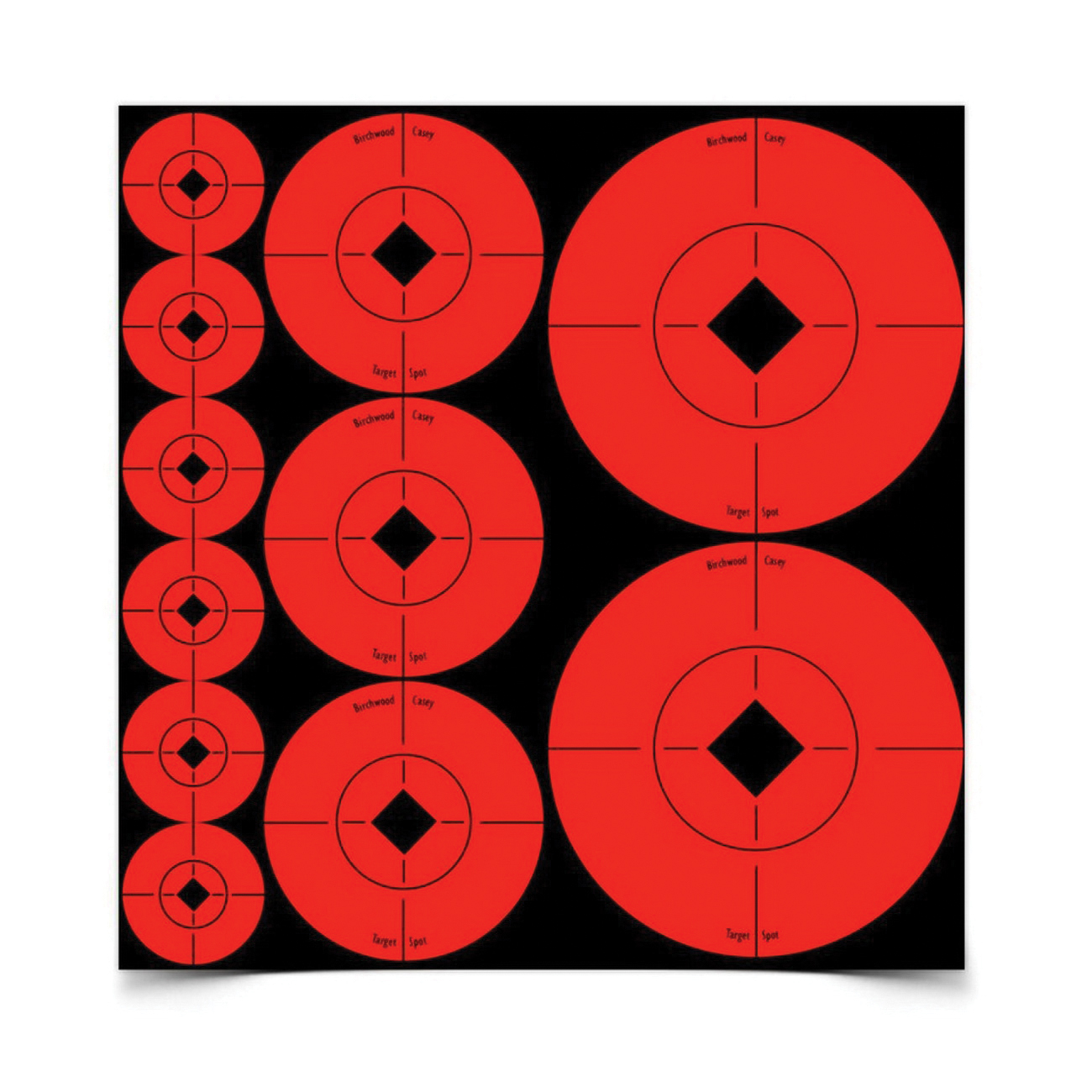 Birchwood Casey Target Spots 1", 2" and 3" Self-Adhesive Bullseye Target, Orange, 110/pack - 33928