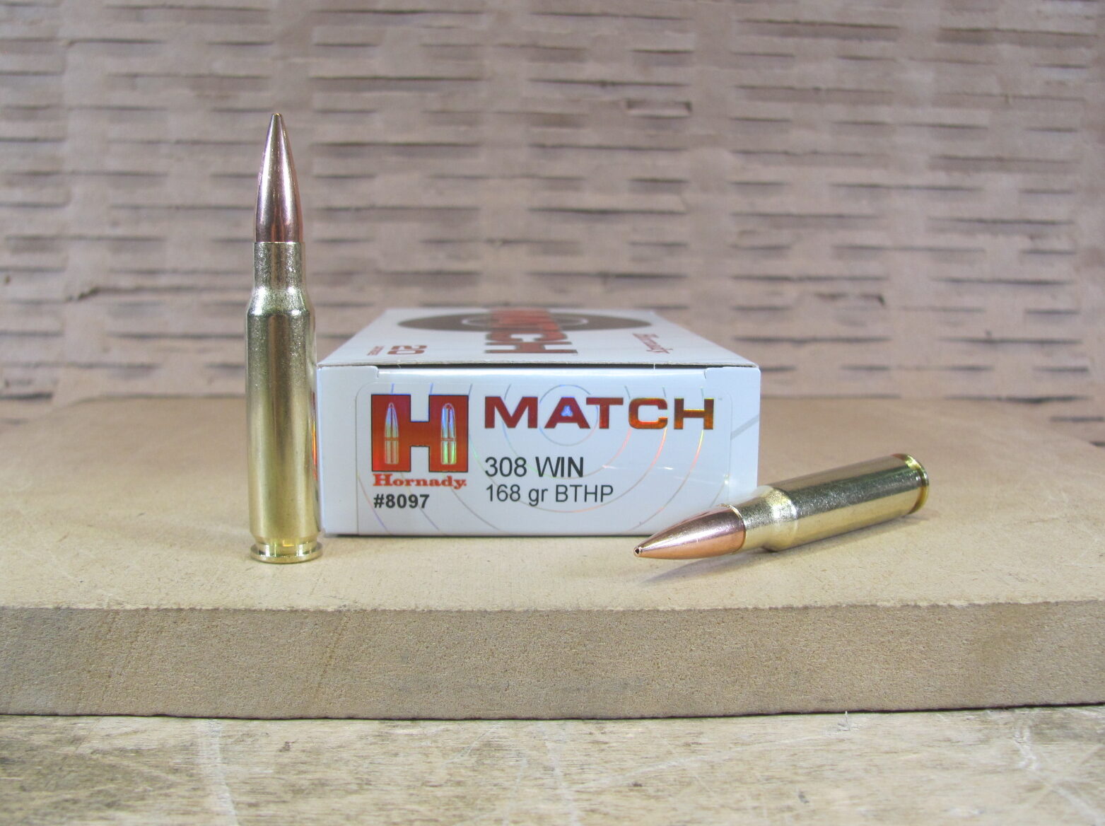 20 Round Box – 308 Win 168 Grain BT Hollow Point Hornady Match Ammo – 8097