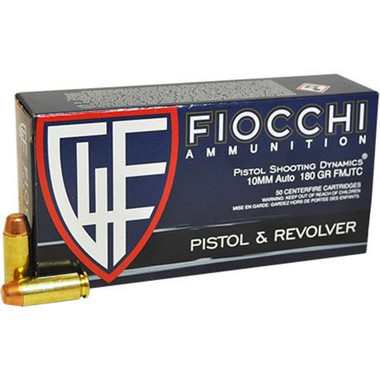 Fiocchi 10AP Range Dynamics 10mmAuto 180gr Full Metal Jacket Truncated Cone 50 Per Box/10 Case