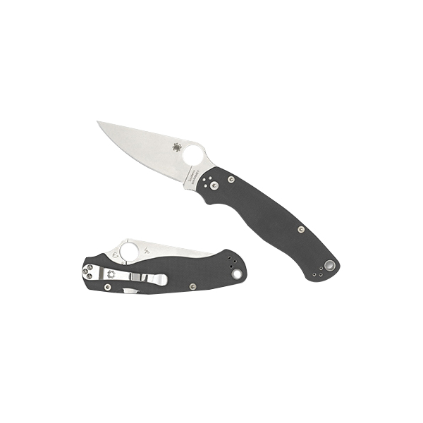 Spyderco Para Military 2 Folding Knife Clip Point Gray - Tactical, Durable, Lightweight and Reliable Handle - C81GPDGY2