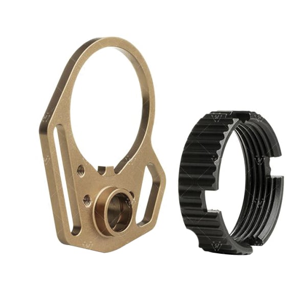 Strike Industries End Plate and Anti-Rotate Castle Nut for Receivers - SI-AR-UL-MFEP&ACN-FDE