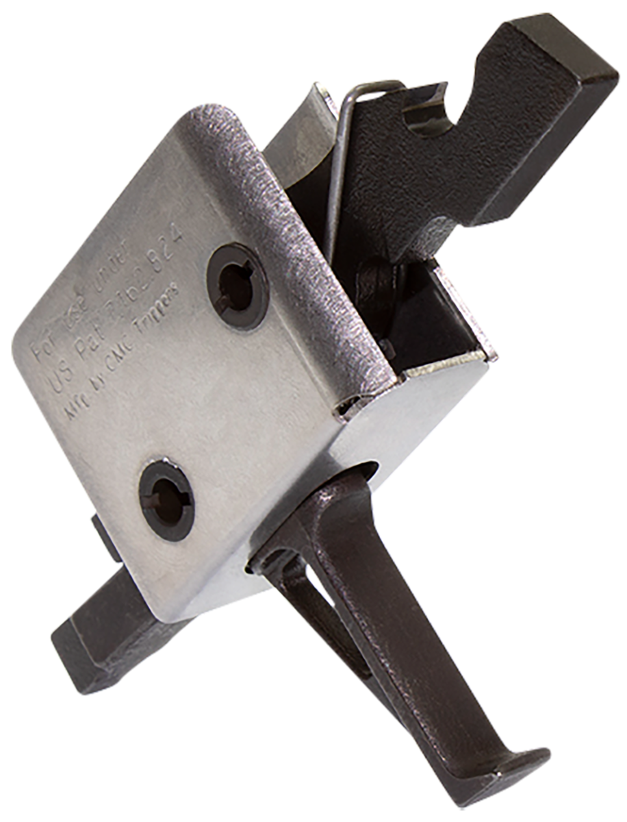 CMC Triggers Single-Stage Drop-in Large Pin Flat Trigger for Mil-Spec AR-15, AR-10 Style Rifles, Black/Silver - 91507