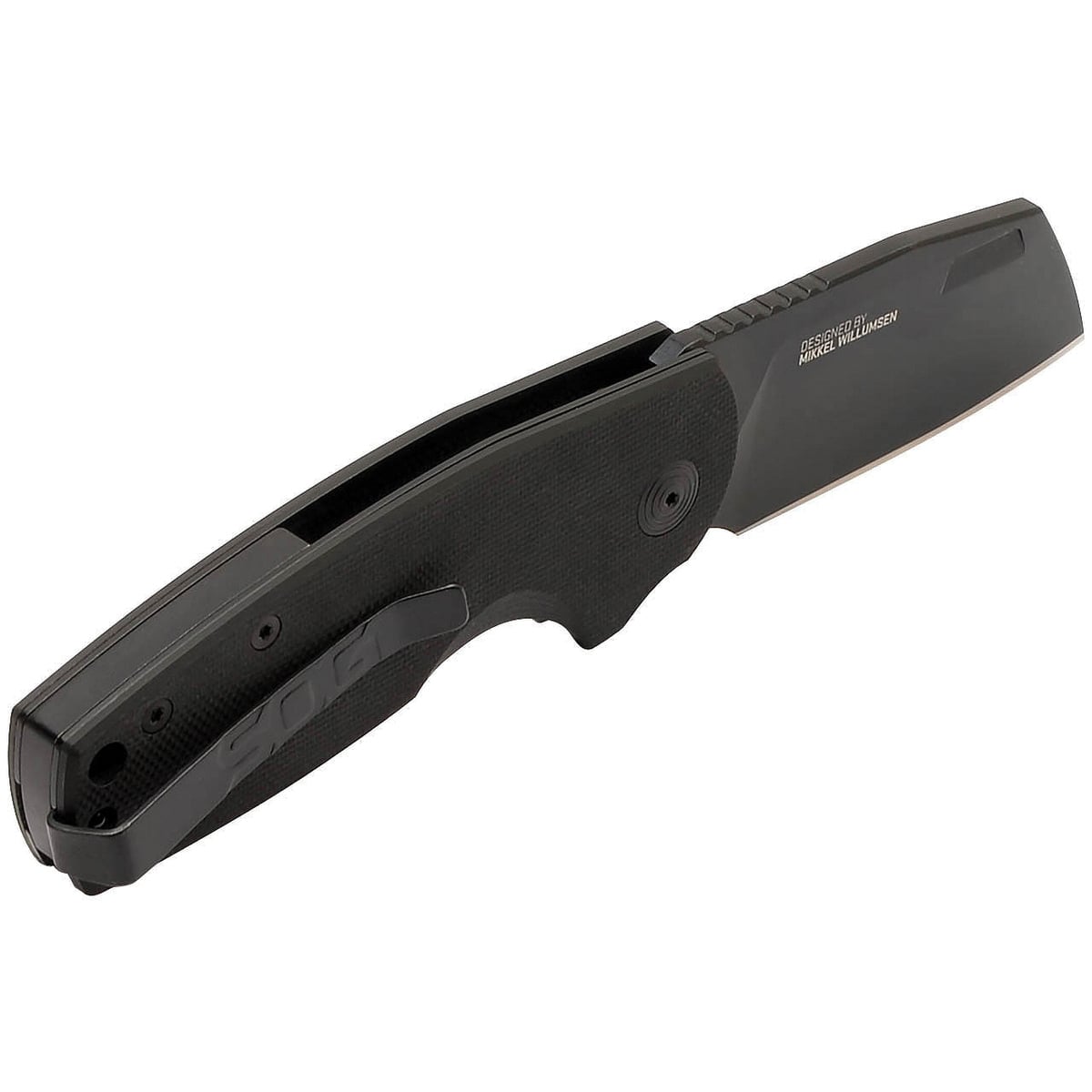 SOG Knives Stout SJ Folding Knife Cleaver Black - Durable, Lightweight and Reliable Handle for Heavy-Duty Use - SOG-16-03-07-57