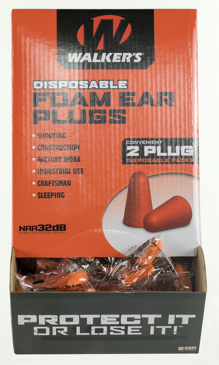 Walkers Game Ear 32 dB Inside the Ear Plug, Orange, 100 Pair/box - GWPFP200BX