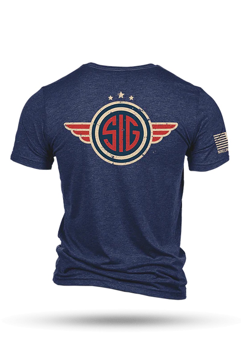 Nine Line Sig Sauer Wings - T-Shirt, Navy -  Large
