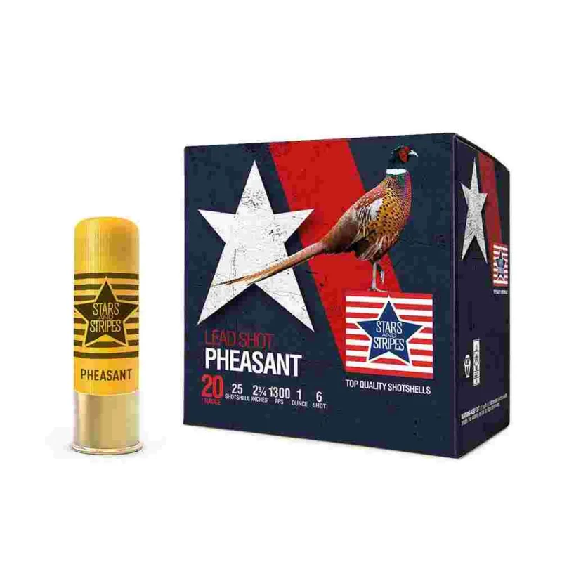 PPU Stars Stripes Pheasant Load Shotshells 20ga 2-3/4'' 1oz 1300 fps #6 25/ct