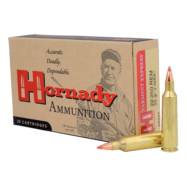 Hornady .22-250 Rem 55gr V-MAX Varmint Express Centerfire Ammunition 20rds - 8337
