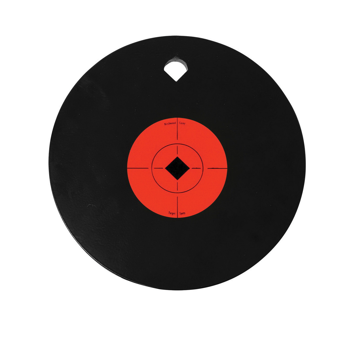 Birchwood Casey World of Targets 8" x 0.375" Crosshair Bullseye Single Hole Gong, Orange/Black - 47603
