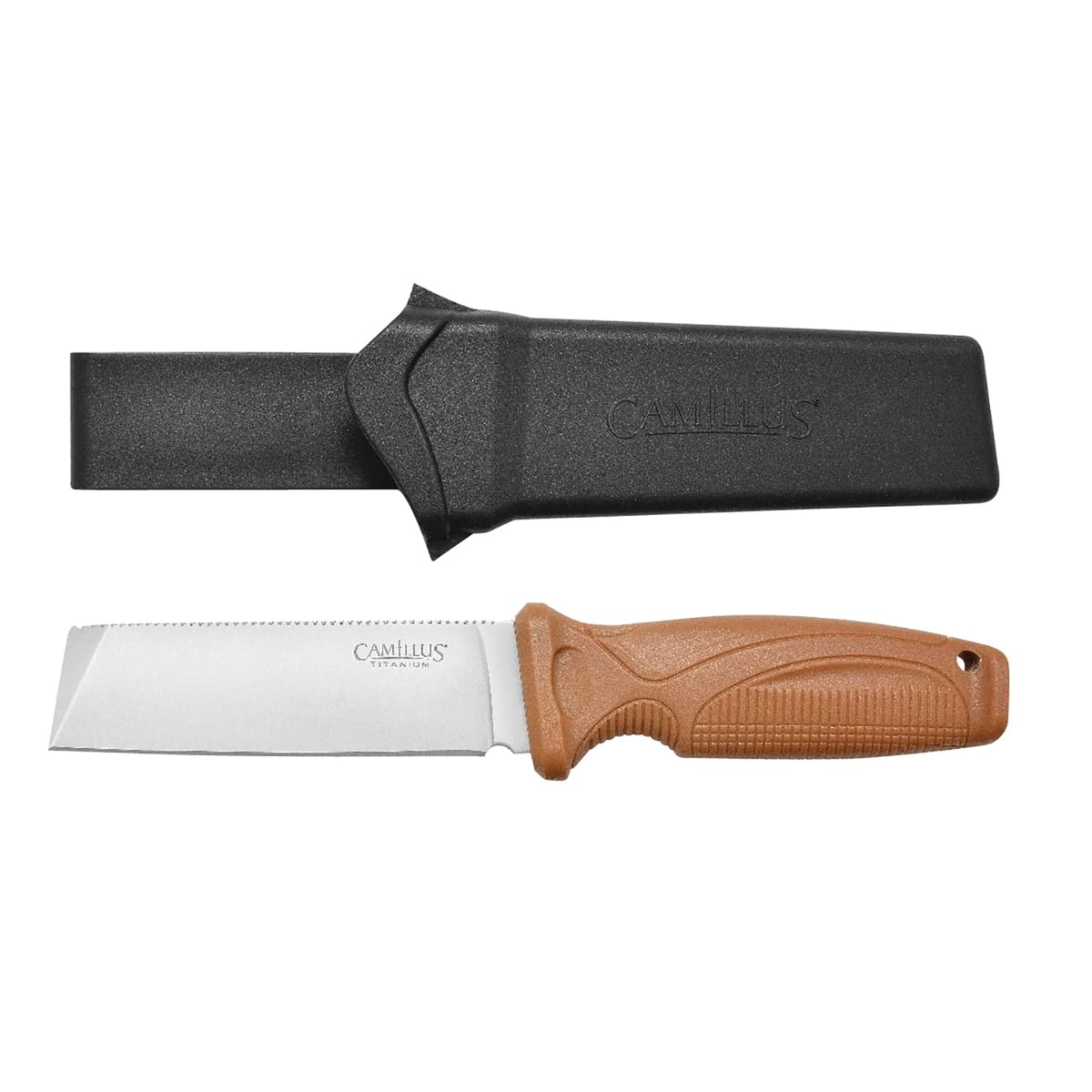Camillus Swedge Fixed Blade Chisel Point Knife, Tan - CAM-19627