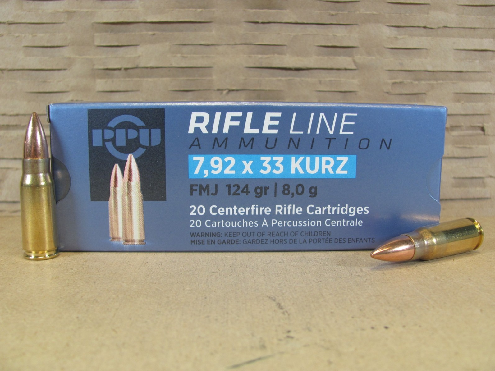 500 Round Case – 7.92×33 Kurz Ammo for Sale – 124 Grain FMJ – Made by Prvi Partizan – PP7K