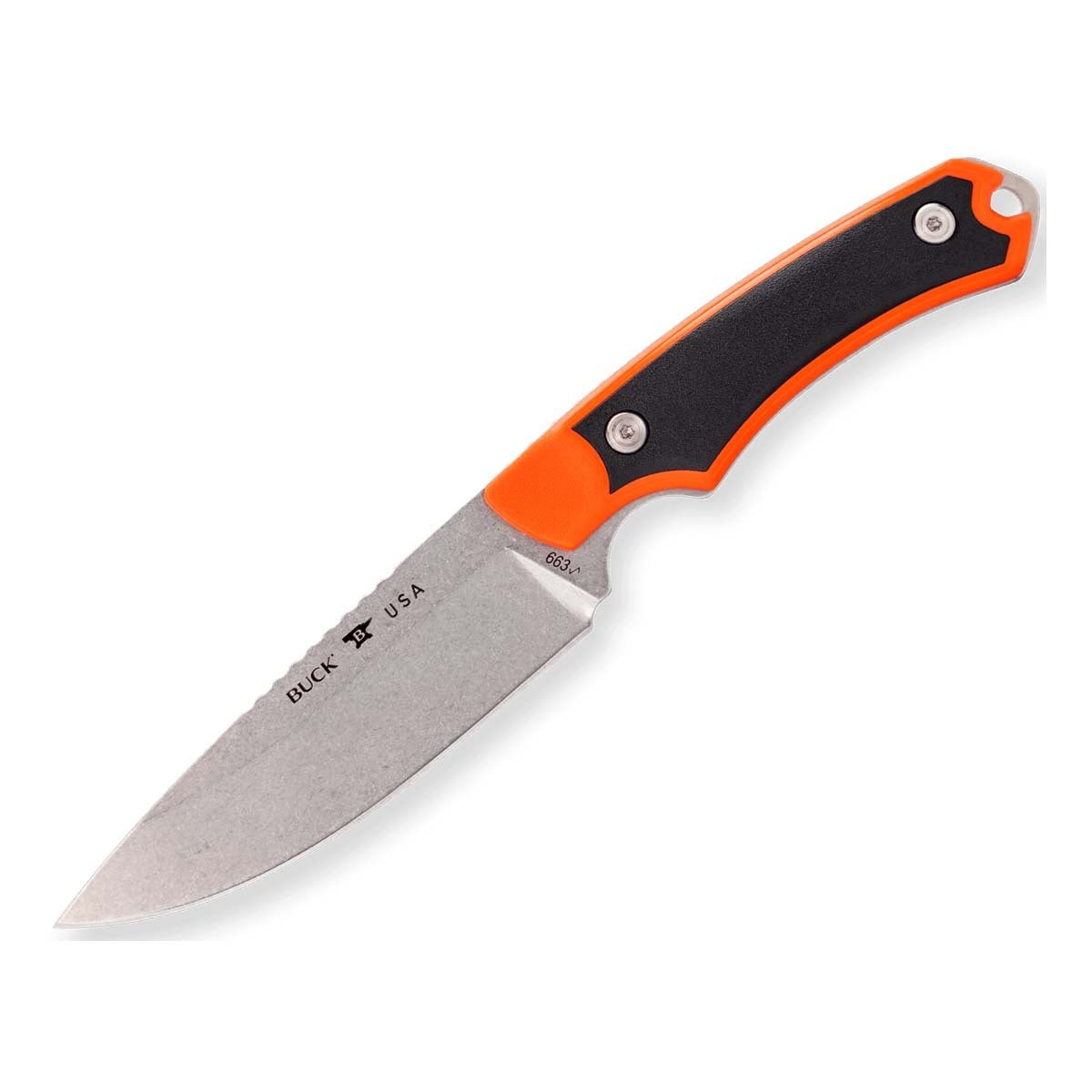 Buck Alpha Guide Select Fixed Blade Drop Point Knife, Orange - 0663ORS-C