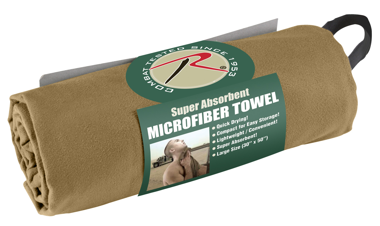 Rothco Microfiber Towel - Coyote Brown, 15 X 24