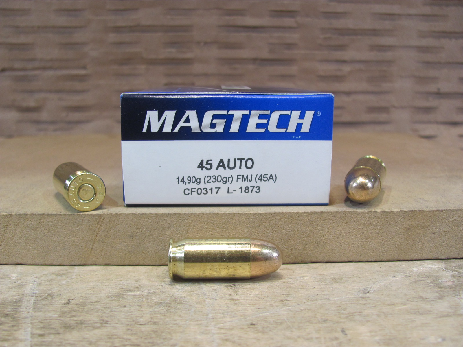 1000 Round Case – 45 Auto 230 Grain FMJ Ammo by Magtech – 45A